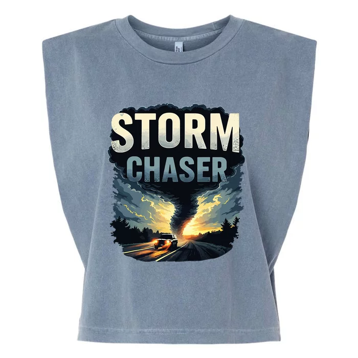 Storm Chaser Tornado Picture Weather Meteorologist Garment-Dyed Women's Muscle Tee