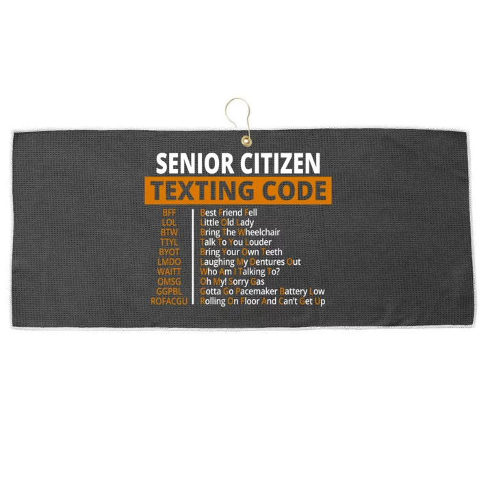 Senior Citizen Texting Code Funny Large Microfiber Waffle Golf Towel