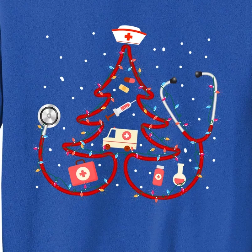 Stethoscope Christmas Tree For Nurse Life Nursing Christmas Funny Gift Tall Sweatshirt