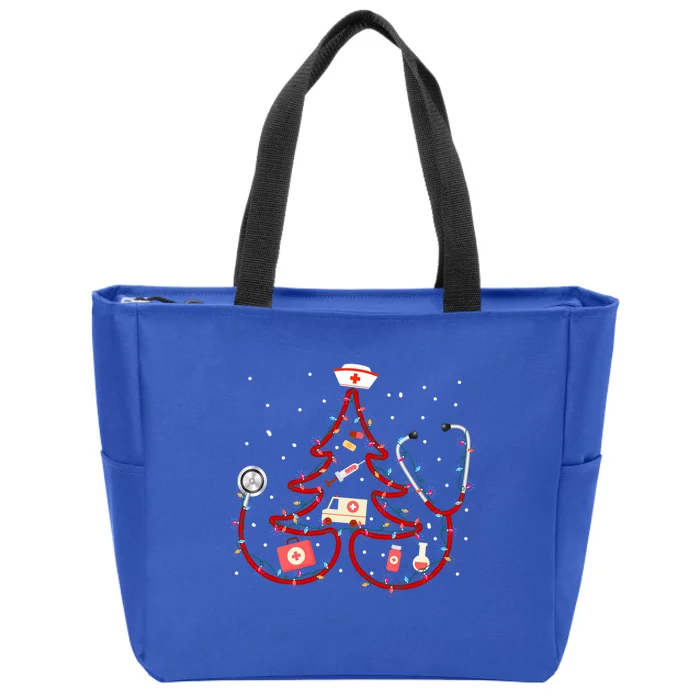 Stethoscope Christmas Tree For Nurse Life Nursing Christmas Funny Gift Zip Tote Bag