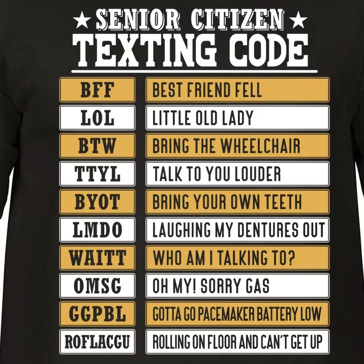 Senior Citizen Texting Code Funny Old People Gift Comfort Colors T-Shirt