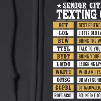 Senior Citizen Texting Code Funny Old People Gift Full Zip Hoodie