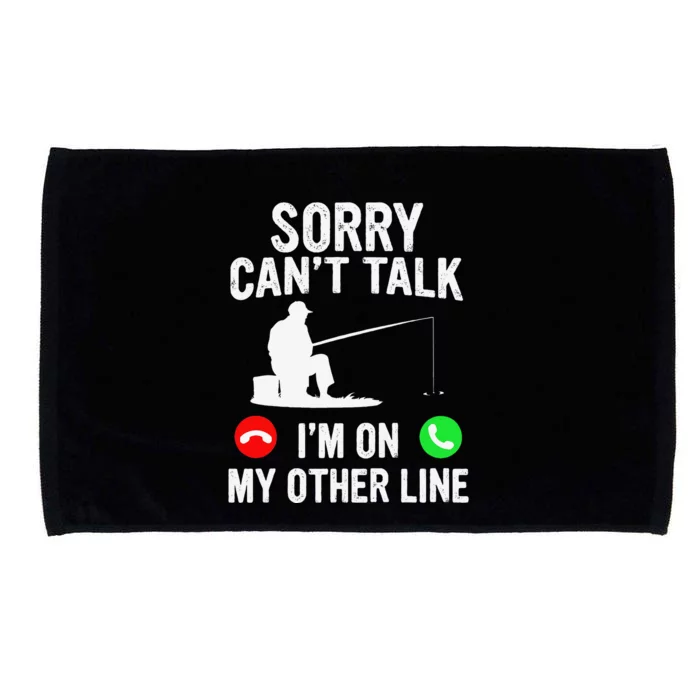 Sorry Can't Talk I'm On My Other Line Vintage Fishing Microfiber Hand Towel