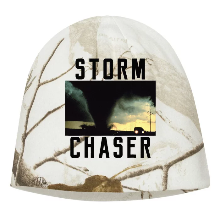 Storm Chaser Tornado Picture Weather Meteorologist Kati - Camo Knit Beanie