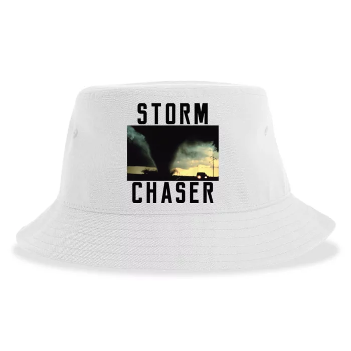 Storm Chaser Tornado Picture Weather Meteorologist Sustainable Bucket Hat