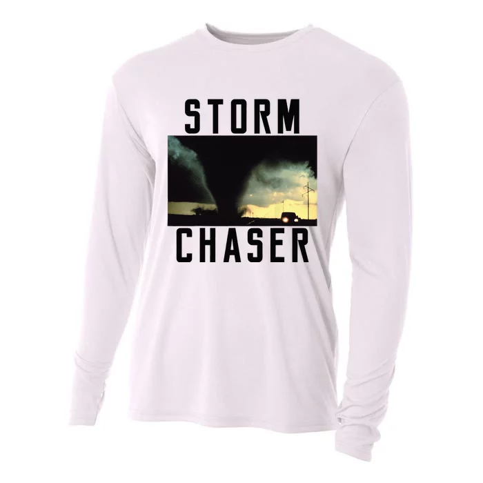 Storm Chaser Tornado Picture Weather Meteorologist Cooling Performance Long Sleeve Crew