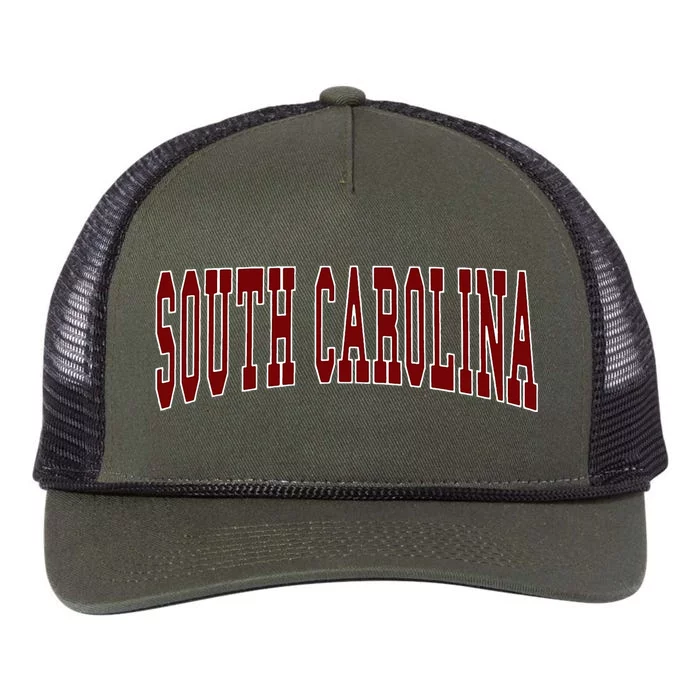 South Carolina Throwback Design Classic Retro Rope Trucker Hat Cap