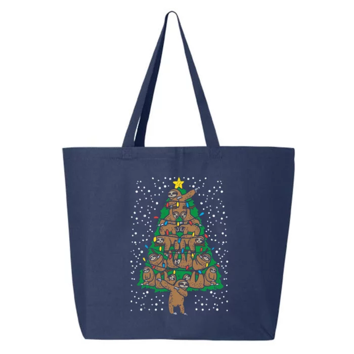 Sloth Christmas Tree Funny Merry Slothmas Lazy Animal Gift 25L Jumbo Tote