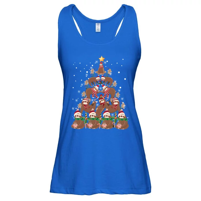 Sloth Christmas Tree Merry Slothmas Xmas Sloth Cool Gift Ladies Essential Flowy Tank