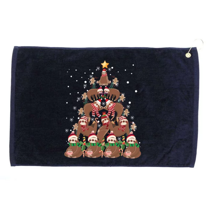 Sloth Christmas Tree Merry Slothmas Xmas Sloth Cool Gift Grommeted Golf Towel