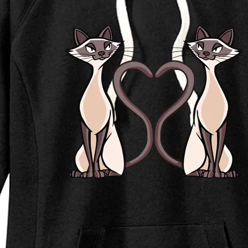 Siamese Cat Twins Gift For Siamese Cat Breed Owner Gift Women's Fleece Hoodie