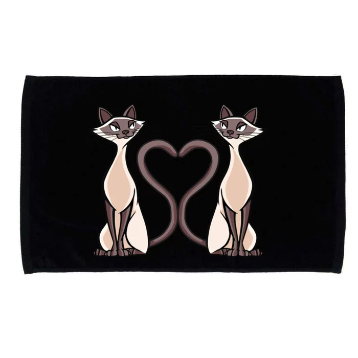 Siamese Cat Twins Gift For Siamese Cat Breed Owner Gift Microfiber Hand Towel