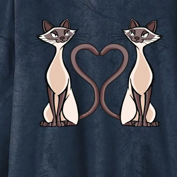 Siamese Cat Twins Gift For Siamese Cat Breed Owner Gift Hooded Wearable Blanket