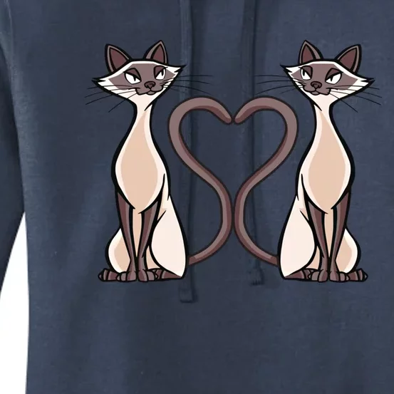 Siamese Cat Twins Gift For Siamese Cat Breed Owner Gift Women's Pullover Hoodie