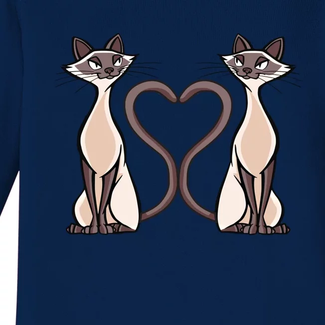 Siamese Cat Twins Gift For Siamese Cat Breed Owner Gift Baby Long Sleeve Bodysuit