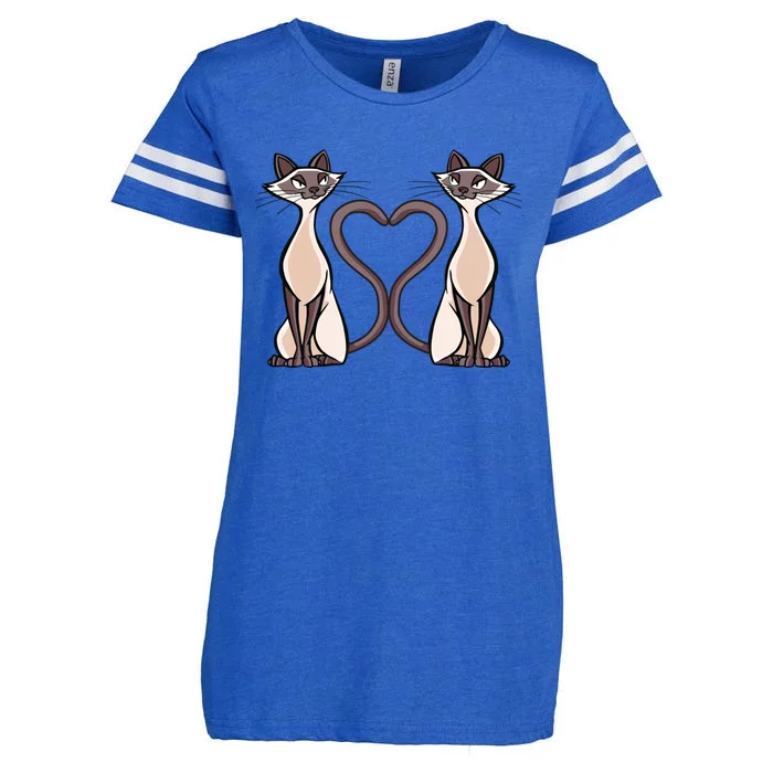 Siamese Cat Twins Gift For Siamese Cat Breed Owner Gift Enza Ladies Jersey Football T-Shirt