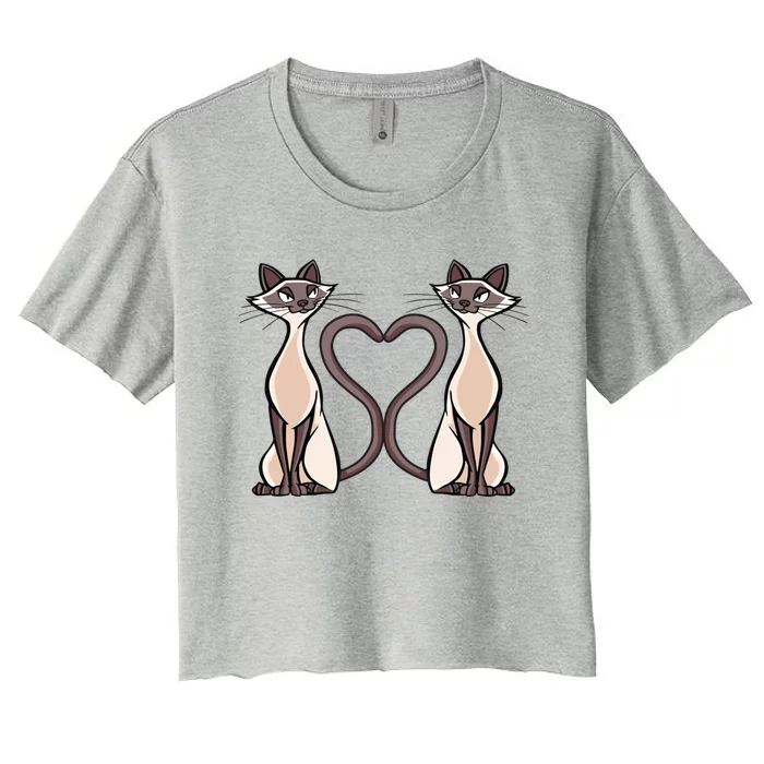 Siamese Cat Twins Gift For Siamese Cat Breed Owner Gift Women's Crop Top Tee