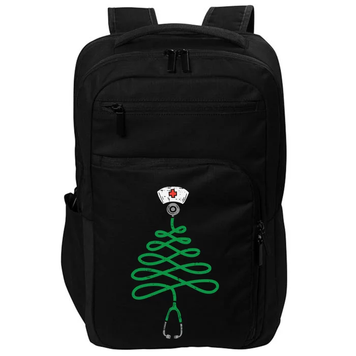 Stethoscope Christmas Tree Nurse Christmas Pajamas Xmas Pjs Gift Impact Tech Backpack