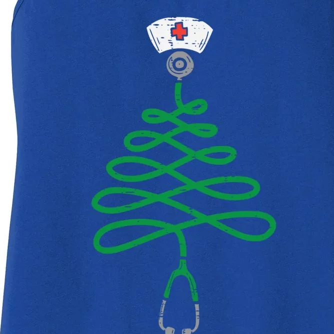 Stethoscope Christmas Tree Nurse Christmas Pajamas Xmas Pjs Gift Women's Racerback Tank