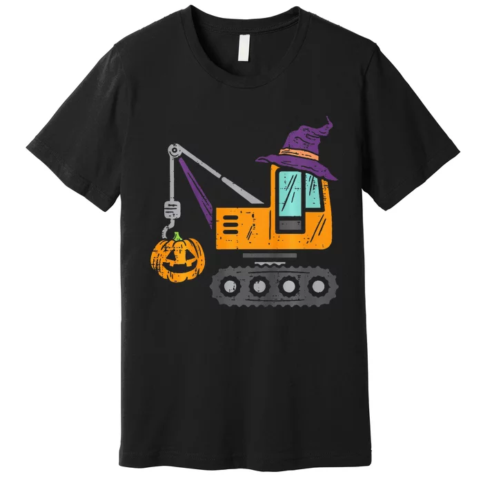 Spooky Crane Truck Pumpkin Halloween Costume Premium T-Shirt