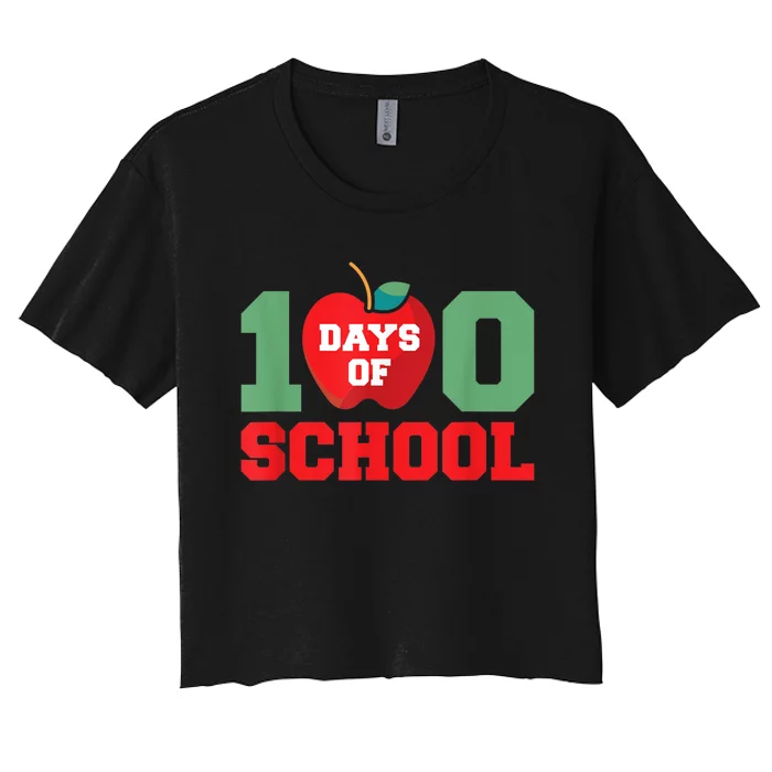 School Celebration Teacher Gift Happy 100th Day Of School Women's Crop Top Tee