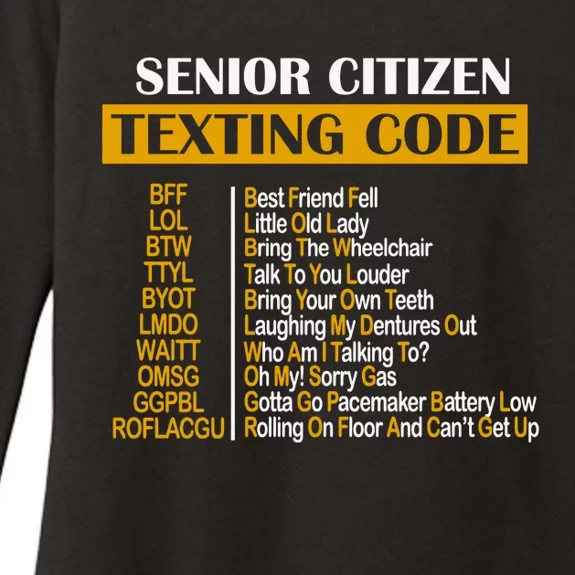 Senior Citizen Texting Code Retired Grandpa Womens CVC Long Sleeve Shirt