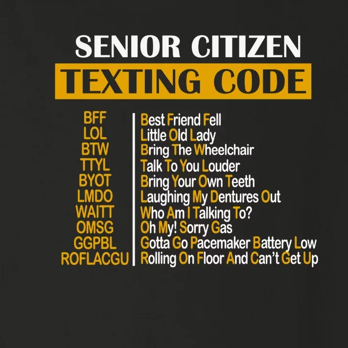 Senior Citizen Texting Code Retired Grandpa Toddler Long Sleeve Shirt