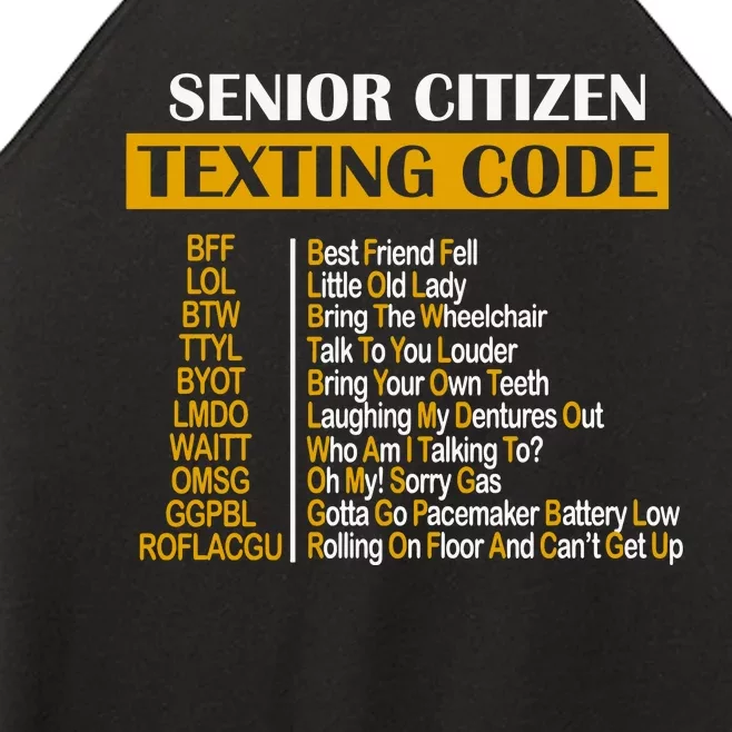 Senior Citizen Texting Code Retired Grandpa Women’s Perfect Tri Rocker Tank