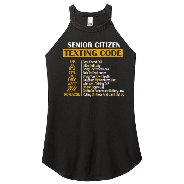 Senior Citizen Texting Code Retired Grandpa Women’s Perfect Tri Rocker Tank