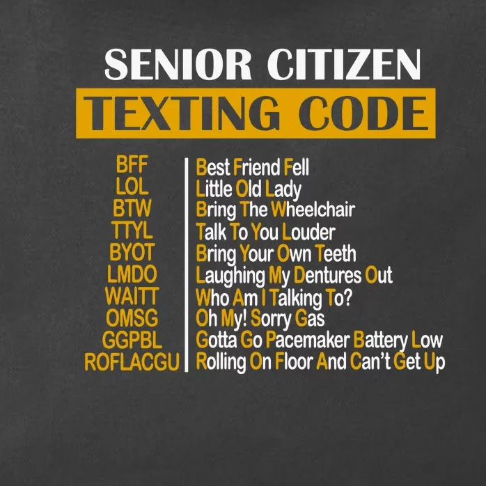 Senior Citizen Texting Code Retired Grandpa Zip Tote Bag