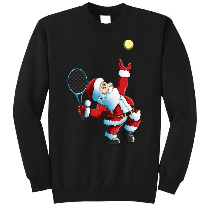 Santa Claus Tennis Game Festive Tennis Racket for Christmas Sweatshirt