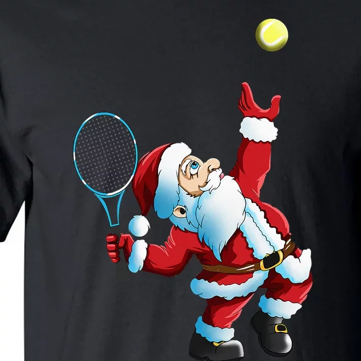 Santa Claus Tennis Game Festive Tennis Racket for Christmas Tall T-Shirt