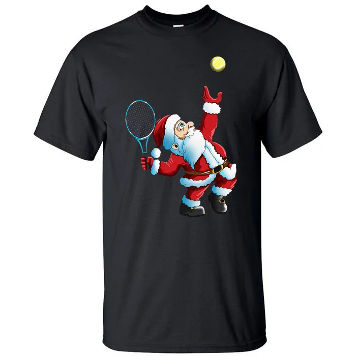 Santa Claus Tennis Game Festive Tennis Racket for Christmas Tall T-Shirt