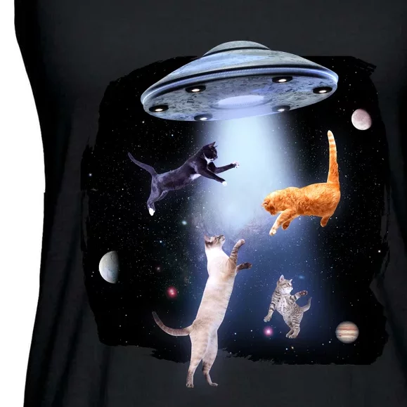 Space Cats UFO Ladies Essential Flowy Tank