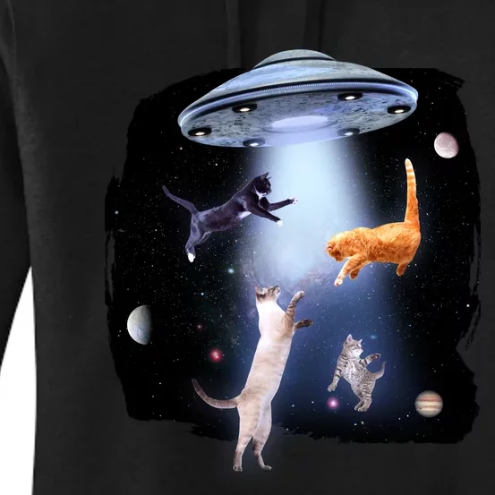 Space Cats UFO Women's Pullover Hoodie