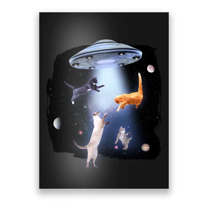 Space Cats UFO Poster