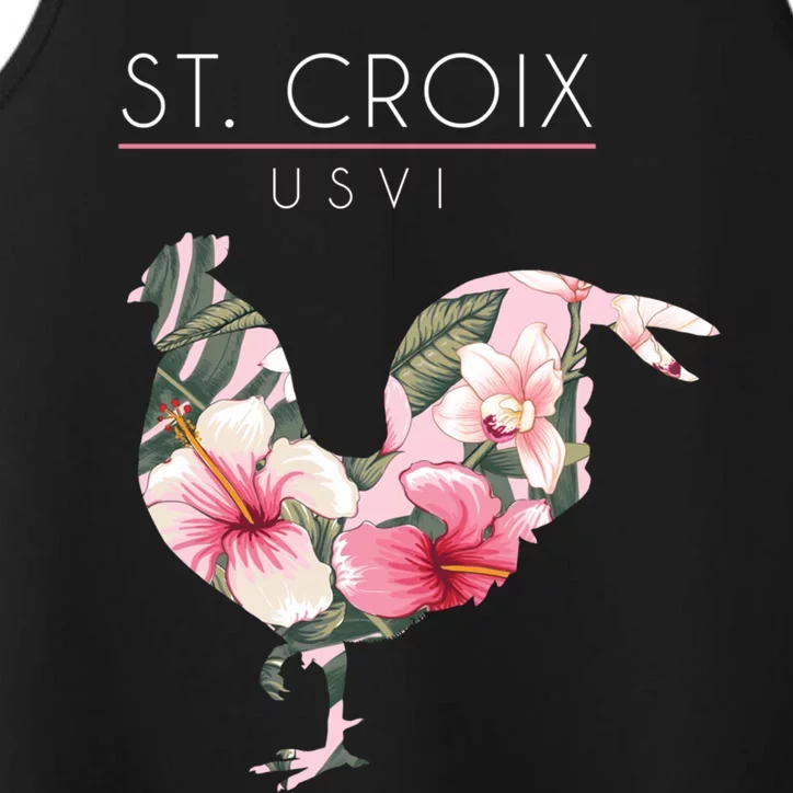 St Croix Usvi Flower Hibiscus Chicken Lover Souvenir Gift Performance Tank