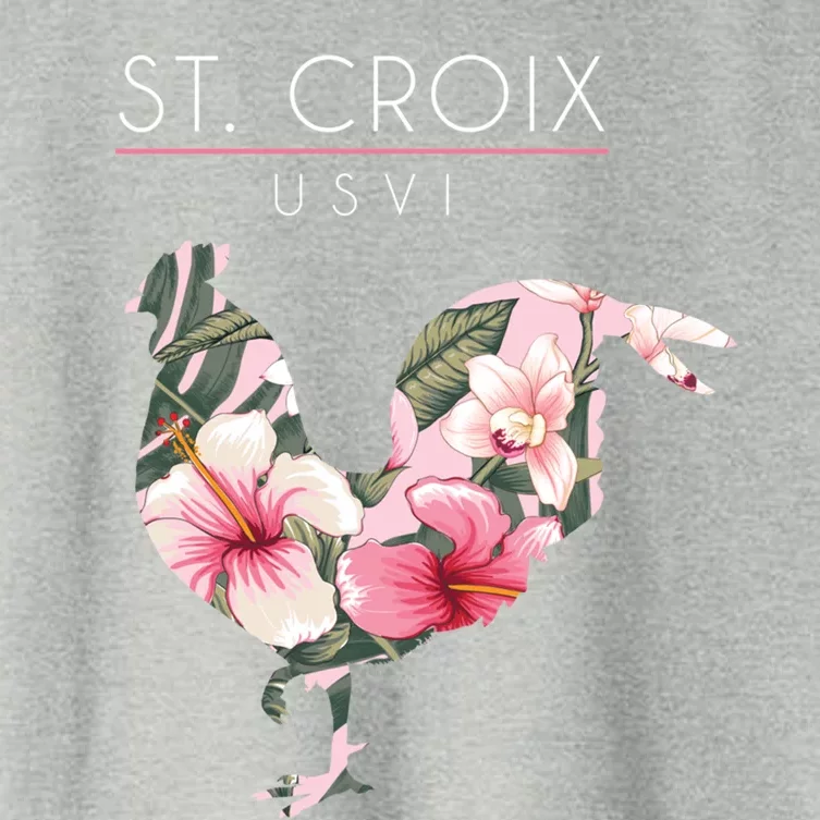 St Croix Usvi Flower Hibiscus Chicken Lover Souvenir Gift Women's Crop Top Tee