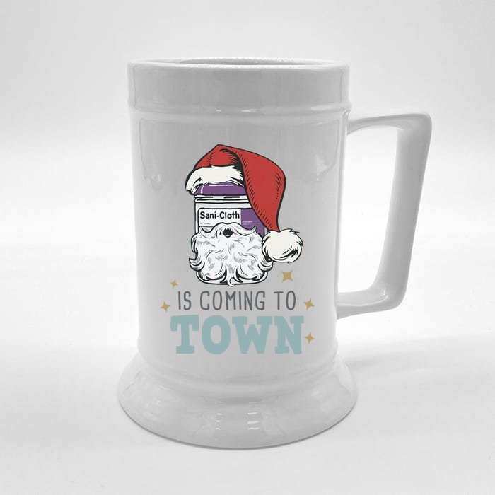 Sani Cloth Ugly Christmas Medical Assistant Xmas Nurse Gifts Front & Back Beer Stein