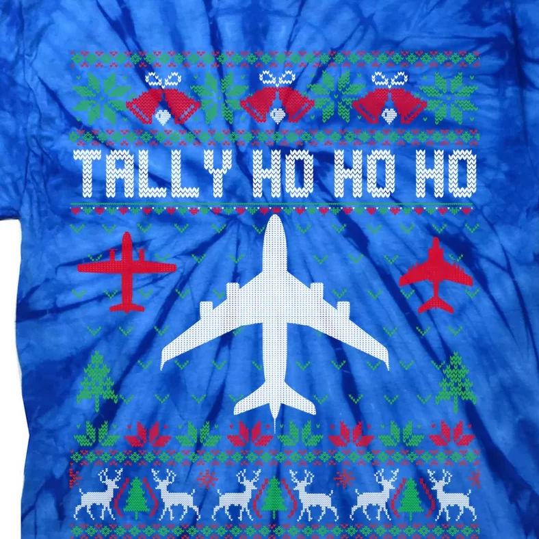 Spitfire Christmas Ugly Jumper Style Airplane Aircraft Plane Cute Gift Tie-Dye T-Shirt