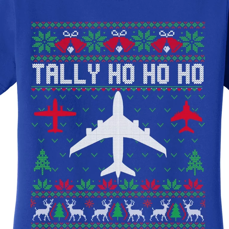 Spitfire Christmas Ugly Jumper Style Airplane Aircraft Plane Cute Gift Women's T-Shirt