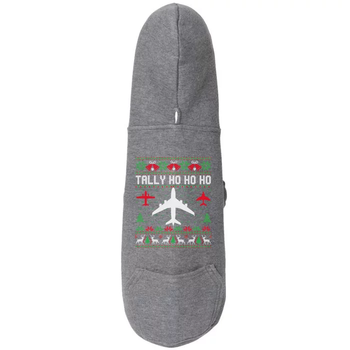 Spitfire Christmas Ugly Jumper Style Airplane Aircraft Plane Cute Gift Doggie 3-End Fleece Hoodie