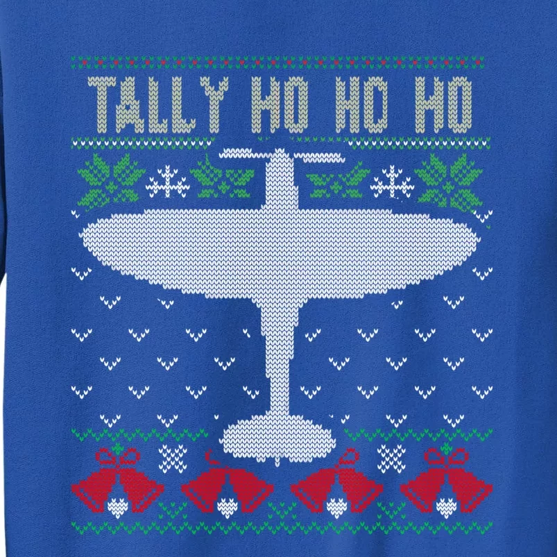 Spitfire Christmas Ugly Jumper Style Airplane Aircraft Plane Gift Tall Sweatshirt