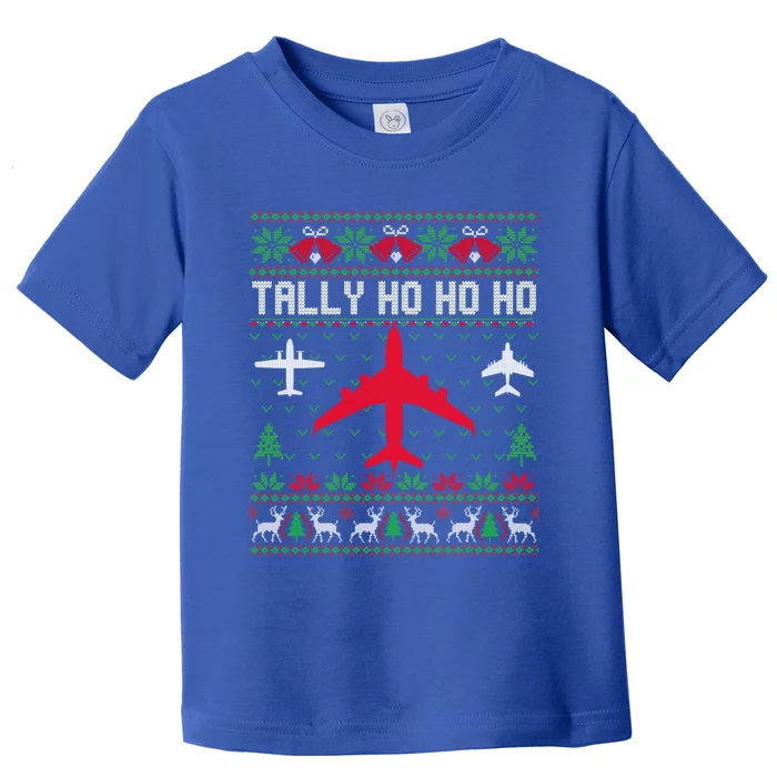 Spitfire Christmas Ugly Jumper Style Airplane Aircraft Plane Gift Toddler T-Shirt