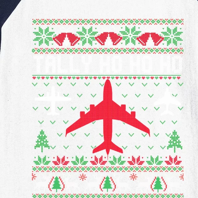 Spitfire Christmas Ugly Jumper Style Airplane Aircraft Plane Gift Baseball Sleeve Shirt