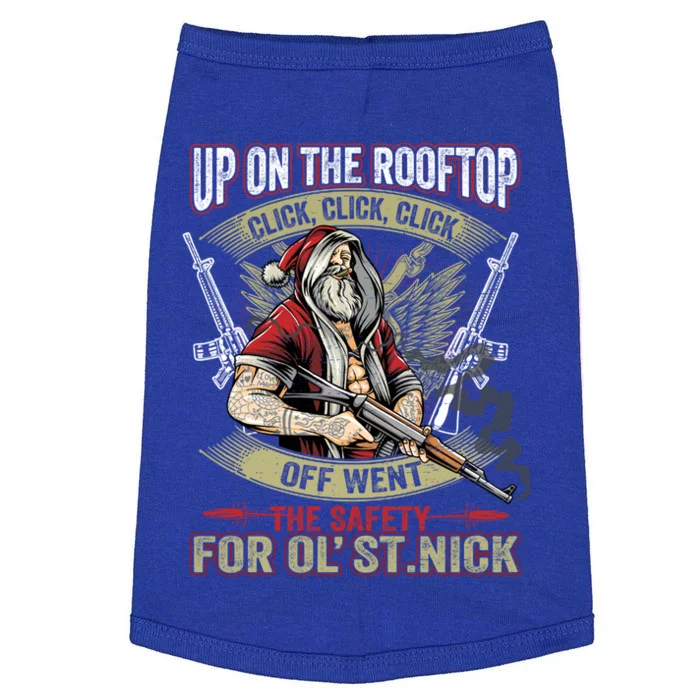 Santa Claus Up On The Rooftop Click Click Click Funny Funny Gift Doggie Tank