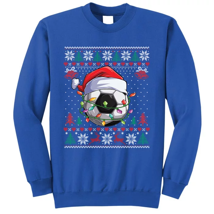 Soccer Christmas Ugly Sweater Funny Santa Sport Gift Tall Sweatshirt