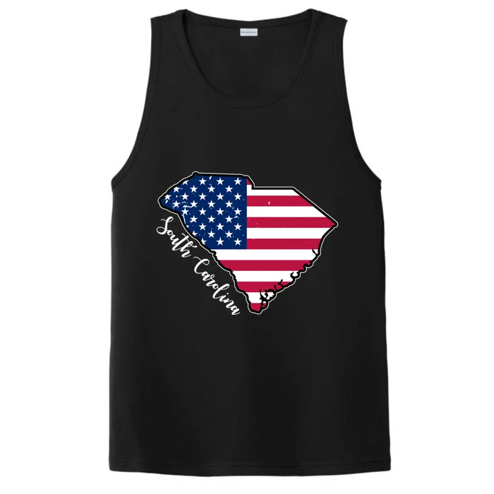 South Carolina United States Map T Shirt Performance Tank