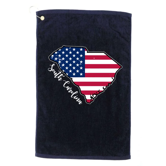 South Carolina United States Map T Shirt Platinum Collection Golf Towel