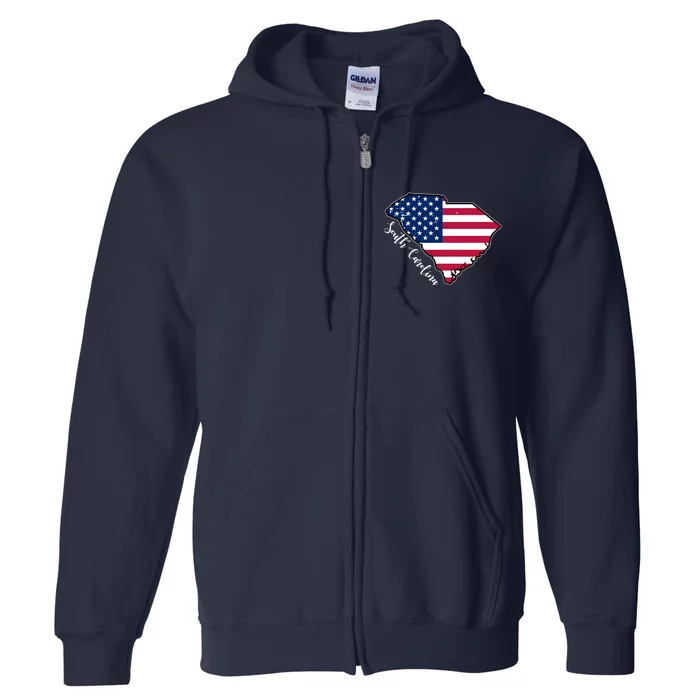 South Carolina United States Map T Shirt Full Zip Hoodie